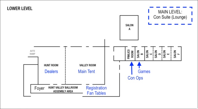 Line drawing of the convention function space
